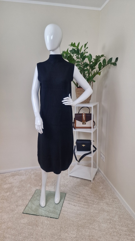 Mia viscouse dress without sleeves black (Size S/M)