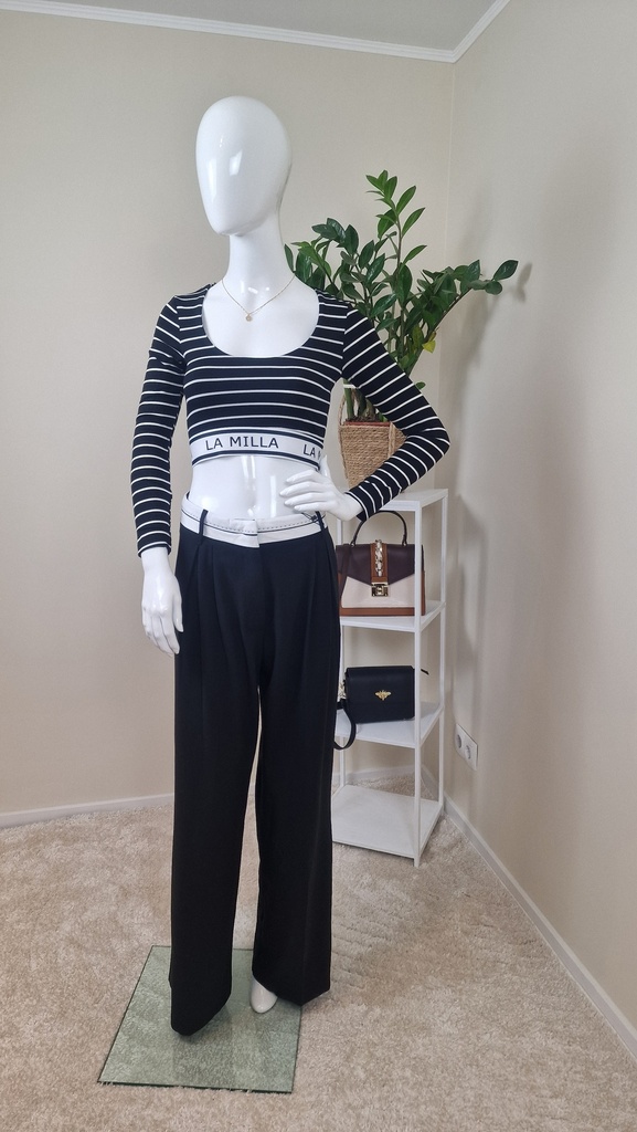 Addison trouses with white waist black (Size S)