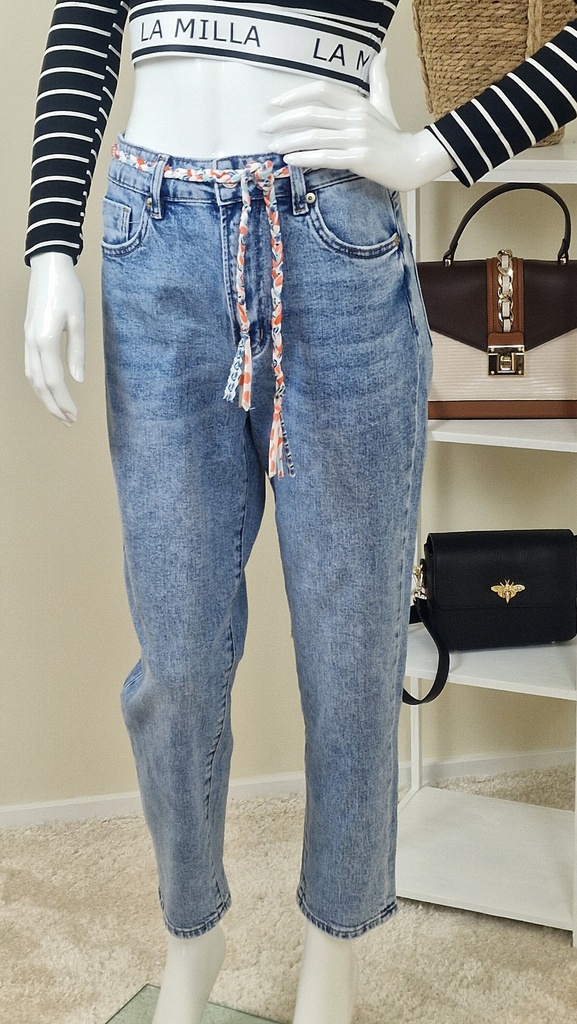 Hannah jeans trousers with braided belt (Size S)